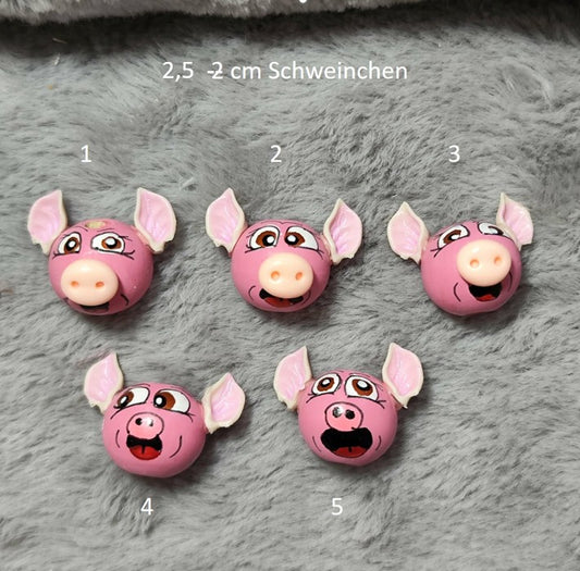 Glücksschweinchen Edition 01 – Handbemalte Holzköpfchen | Der Silvester-Glücksbringer mit Wohlfühlfaktor