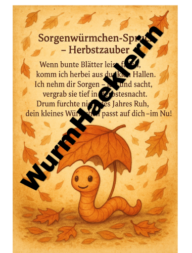 Herbst-Sorgenwürmchen Kärtchen Nr. 1
