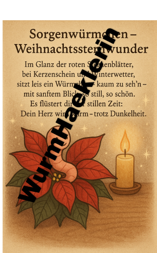 Poinsettia Worry Worm Card