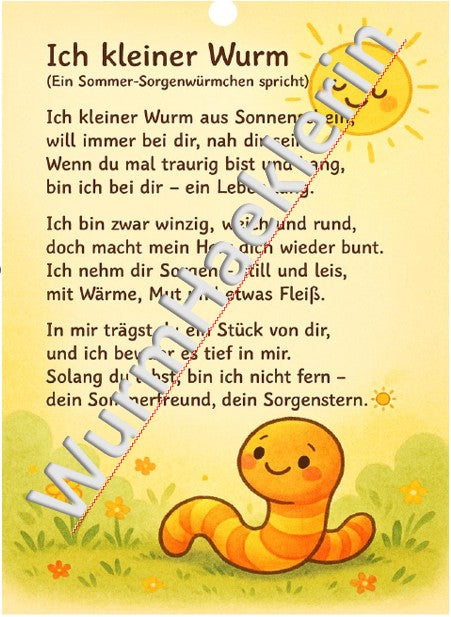 I, little worm - Worry Worm Card