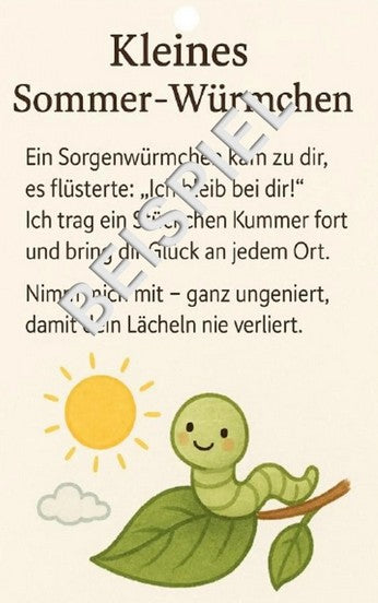 Sommer Sorgenwürmchen Kärtchen Nr. 1