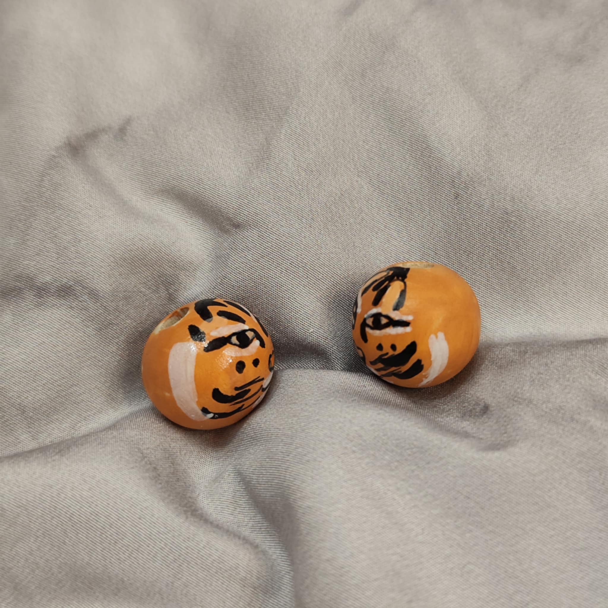 🐯 1 Tiger-Holzköpfchen – wild, markant & handbemalt