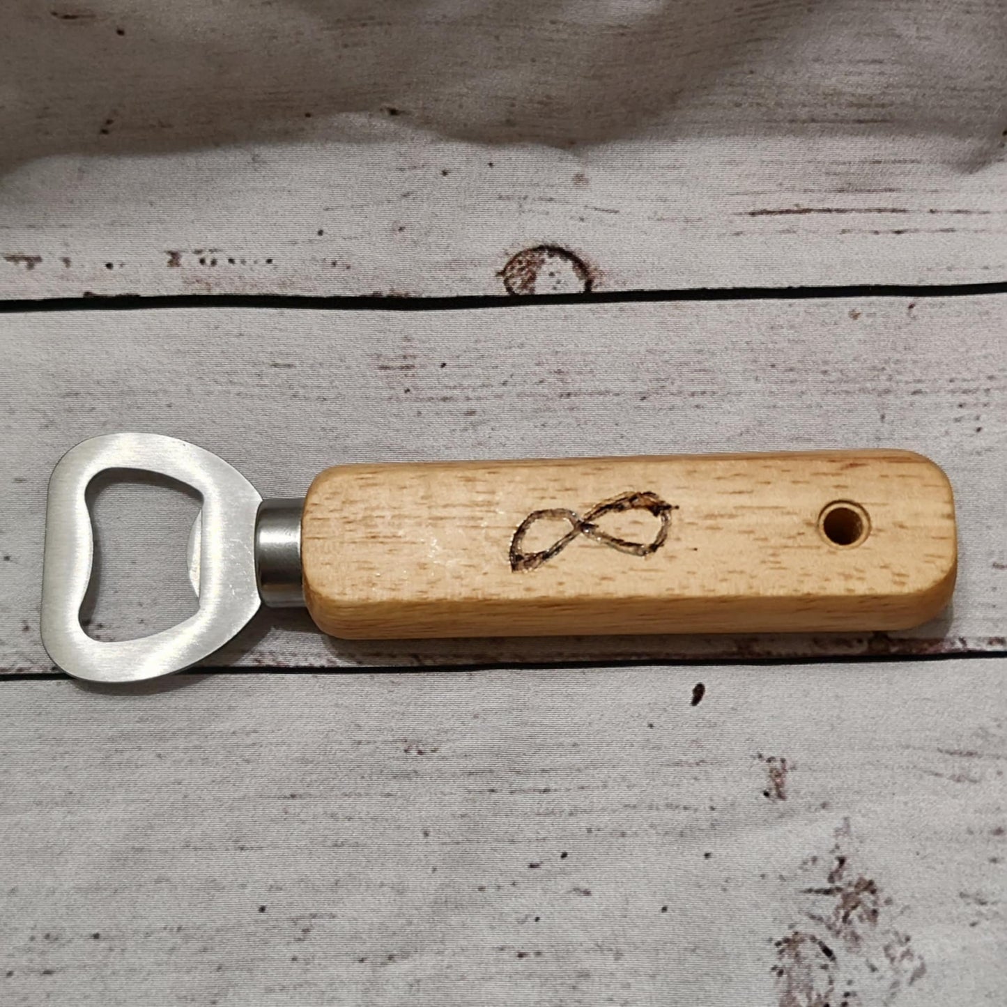 Flaschenöffner mit Brandmalerei – Holzgriff personalisierbar