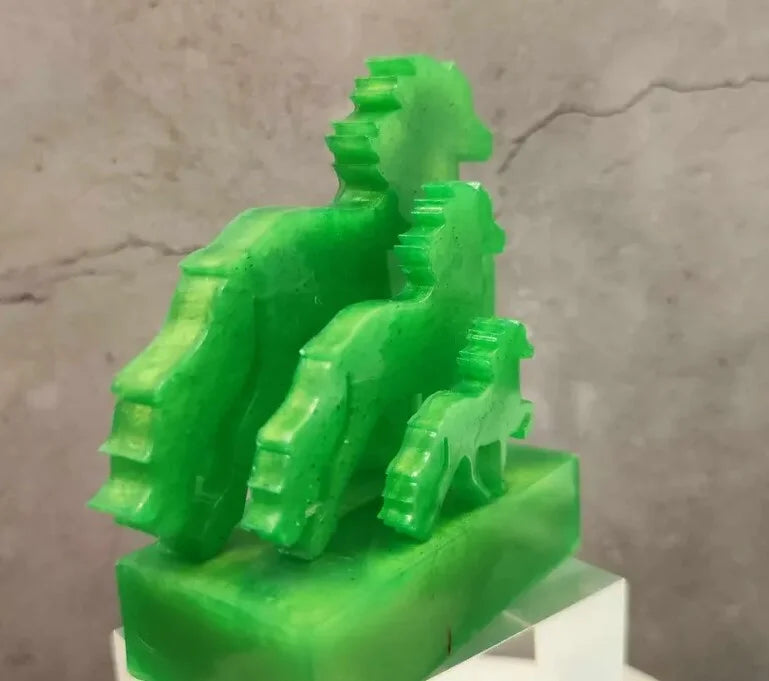 Apfeltölter – Grüne Islandpferde-Deko aus Epoxidharz