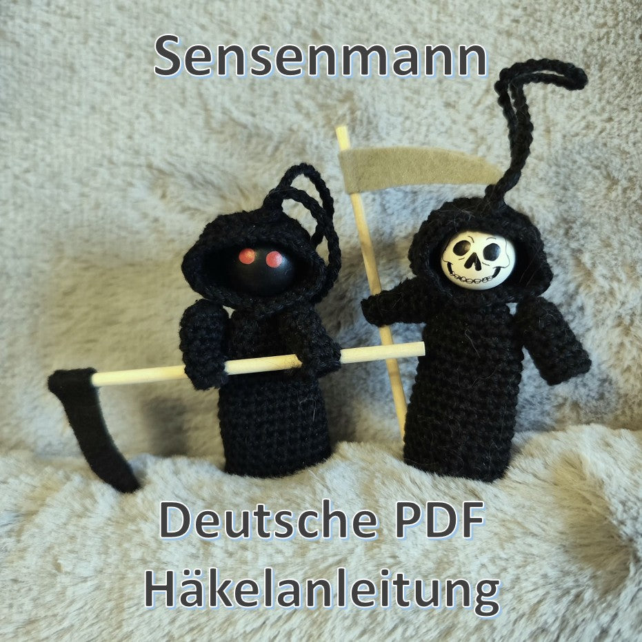 Neue Häkelanleitung: Der Sensenmann – weil der Tod auch mal niedlich sein darf!