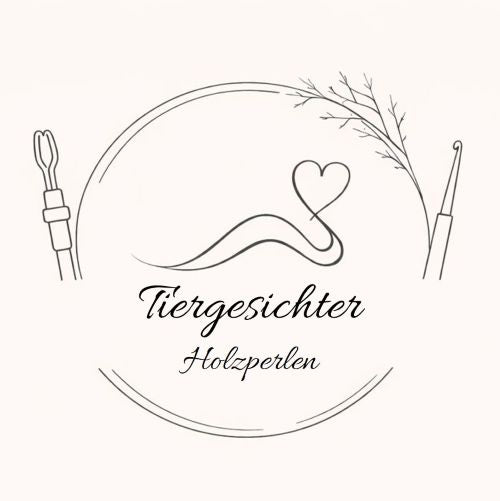 Holzperlen - Tiergesichter