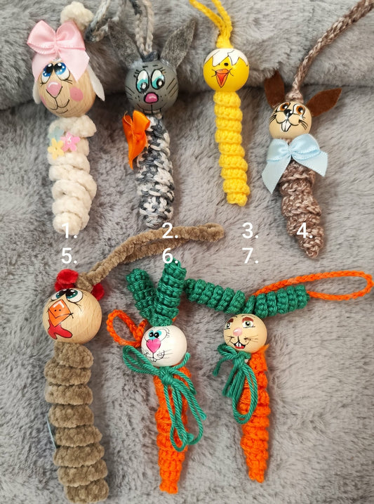 Bunter Oster-Mix Sorgenwürmchen – Frühlingshafte Vielfalt 🐰🐥🥕🐑