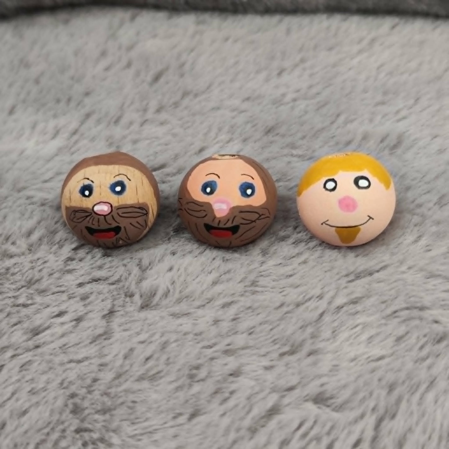 Bärtige Kerle – Handbemalte Holzköpfchen | 2 cm & 2,5 cm | Für alle die Bartträger lieben