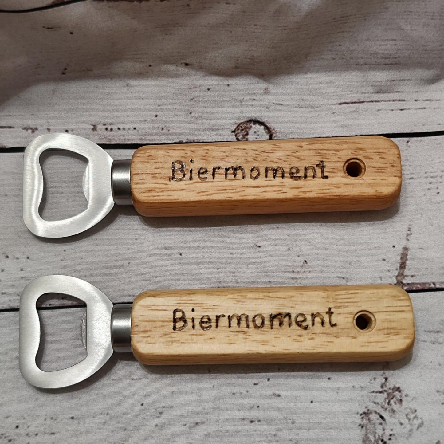 Flaschenöffner mit Brandmalerei – Holzgriff personalisierbar