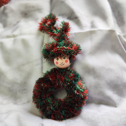 Christbaumkind – handgemachter Christbaumschmuck mit Glitzer & Herz