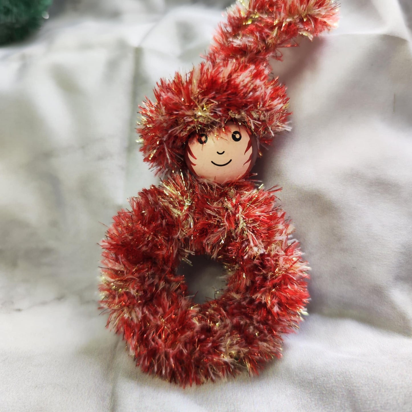 Christbaumkind – handgemachter Christbaumschmuck mit Glitzer & Herz