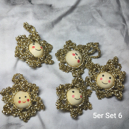 ❄️ Christbaumflocken – gehäkelter Christbaumschmuck im 5er-Set