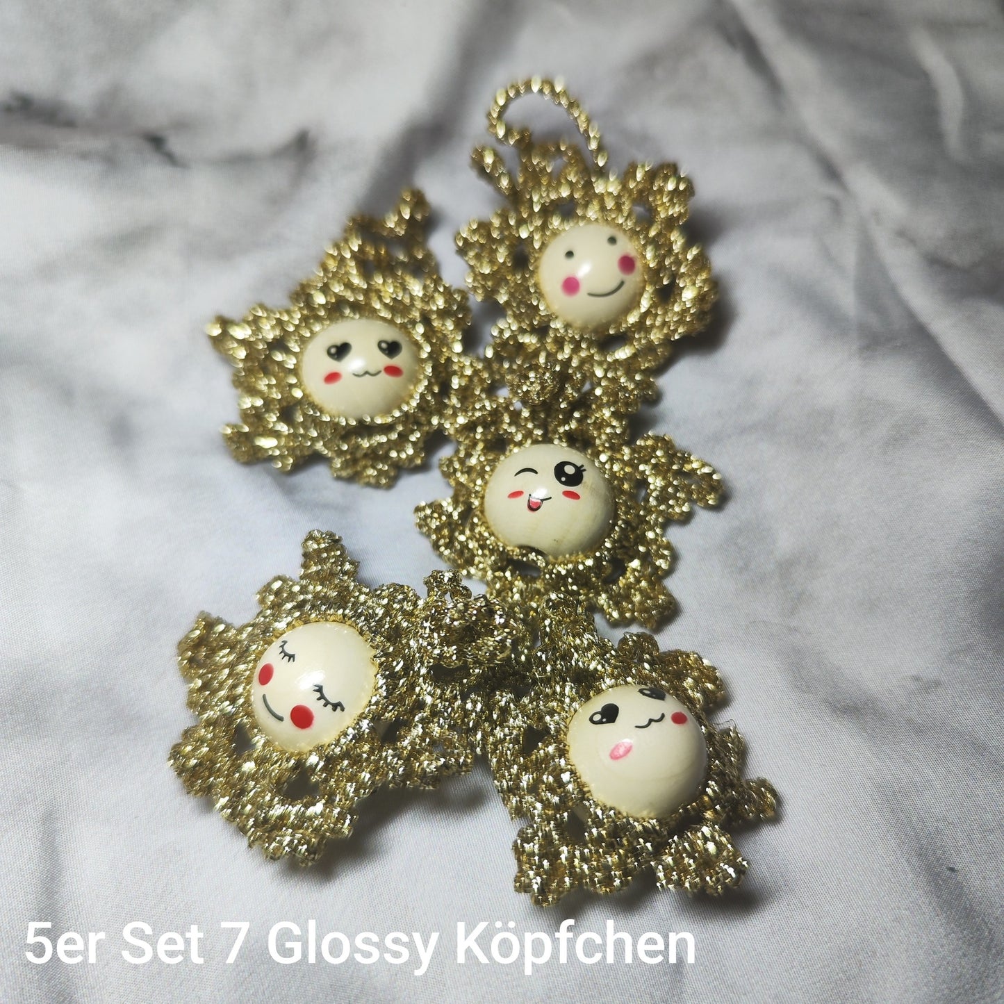 ❄️ Christbaumflocken – gehäkelter Christbaumschmuck im 5er-Set