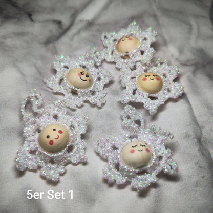 ❄️ Christbaumflocken – gehäkelter Christbaumschmuck im 5er-Set