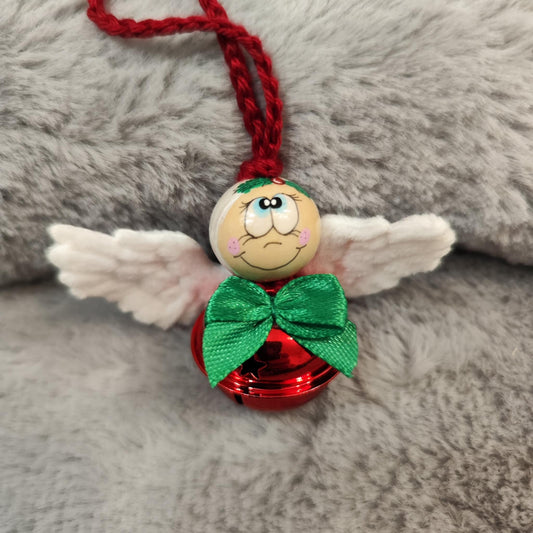 Läutendes Engelsmädchen – handgefertigter Weihnachtsanhänger**