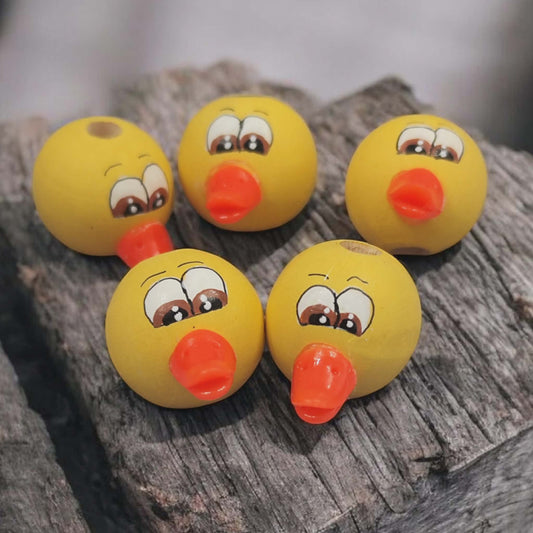 Entenküken-Holzköpfchen 2,5 cm mit Schnabel – Süße Frühlingsboten! 🐥💛
