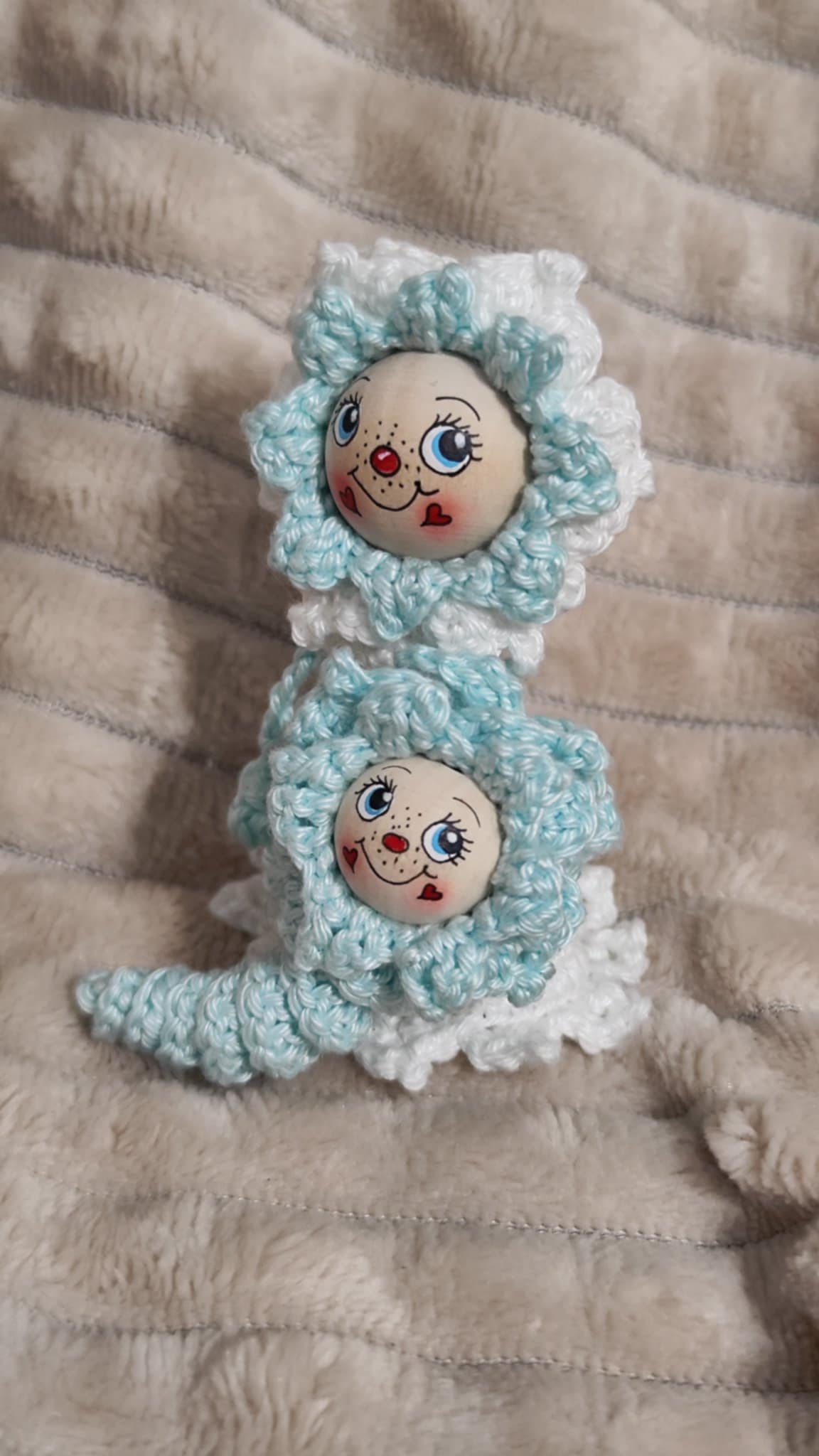 Ice Flower Crochet Pattern German Worry Worm