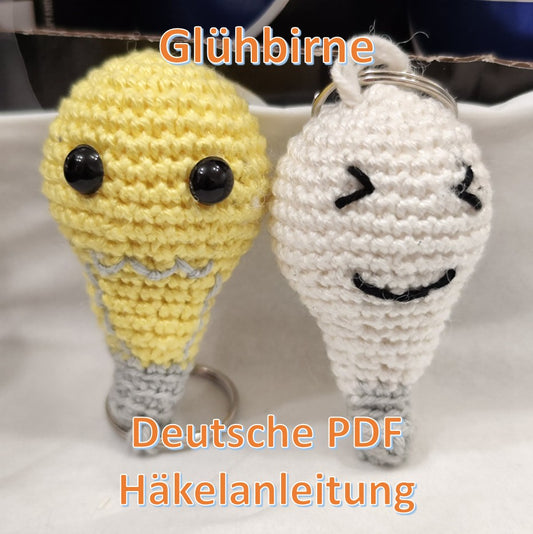 Häkelanleitung „Glühbirnen-Schlüsselanhänger" (PDF) 💡