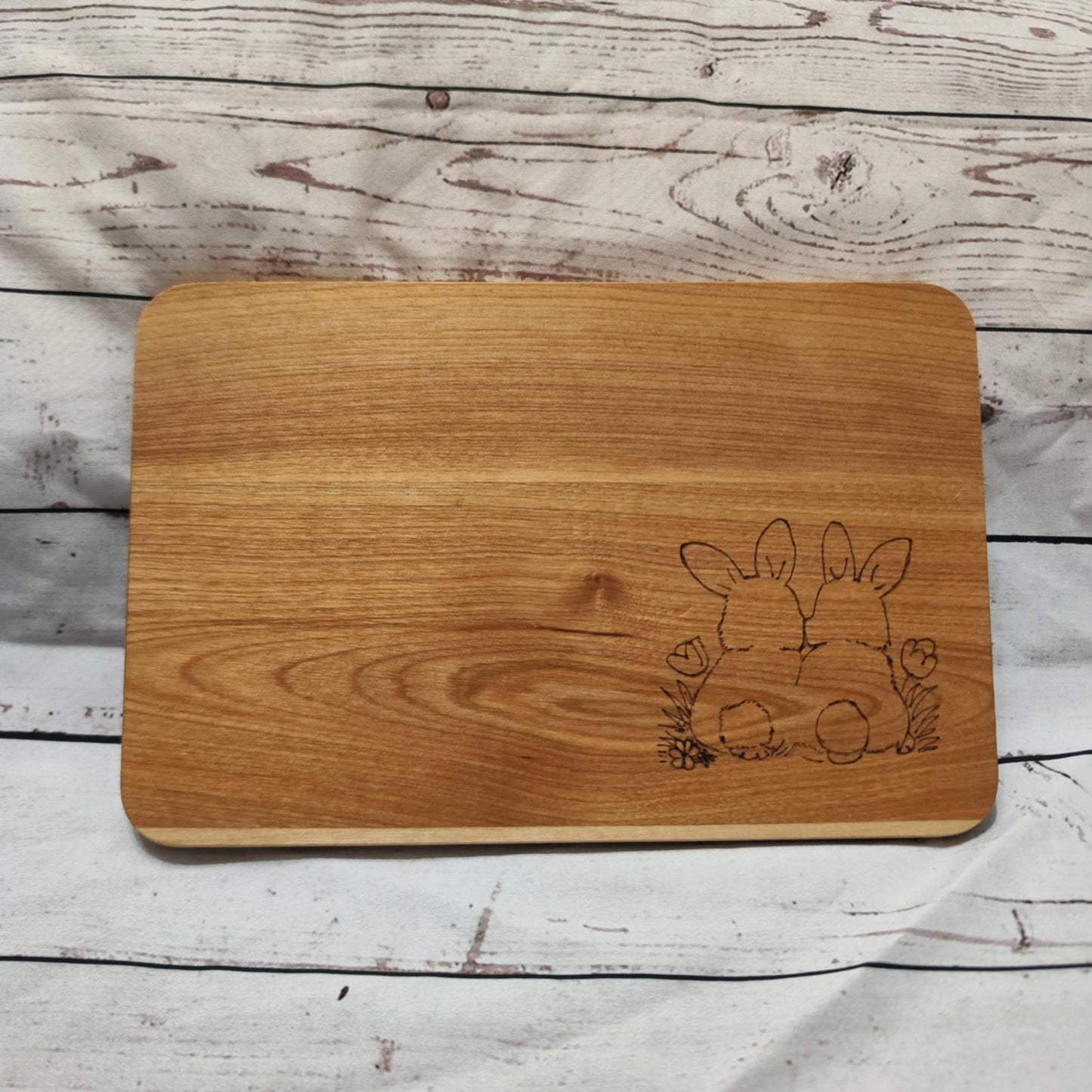 Jausenbrett aus Birkenholz mit Brandmalerei – Variante B (23x15 cm)