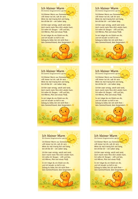 I, little worm - Worry Worm Card