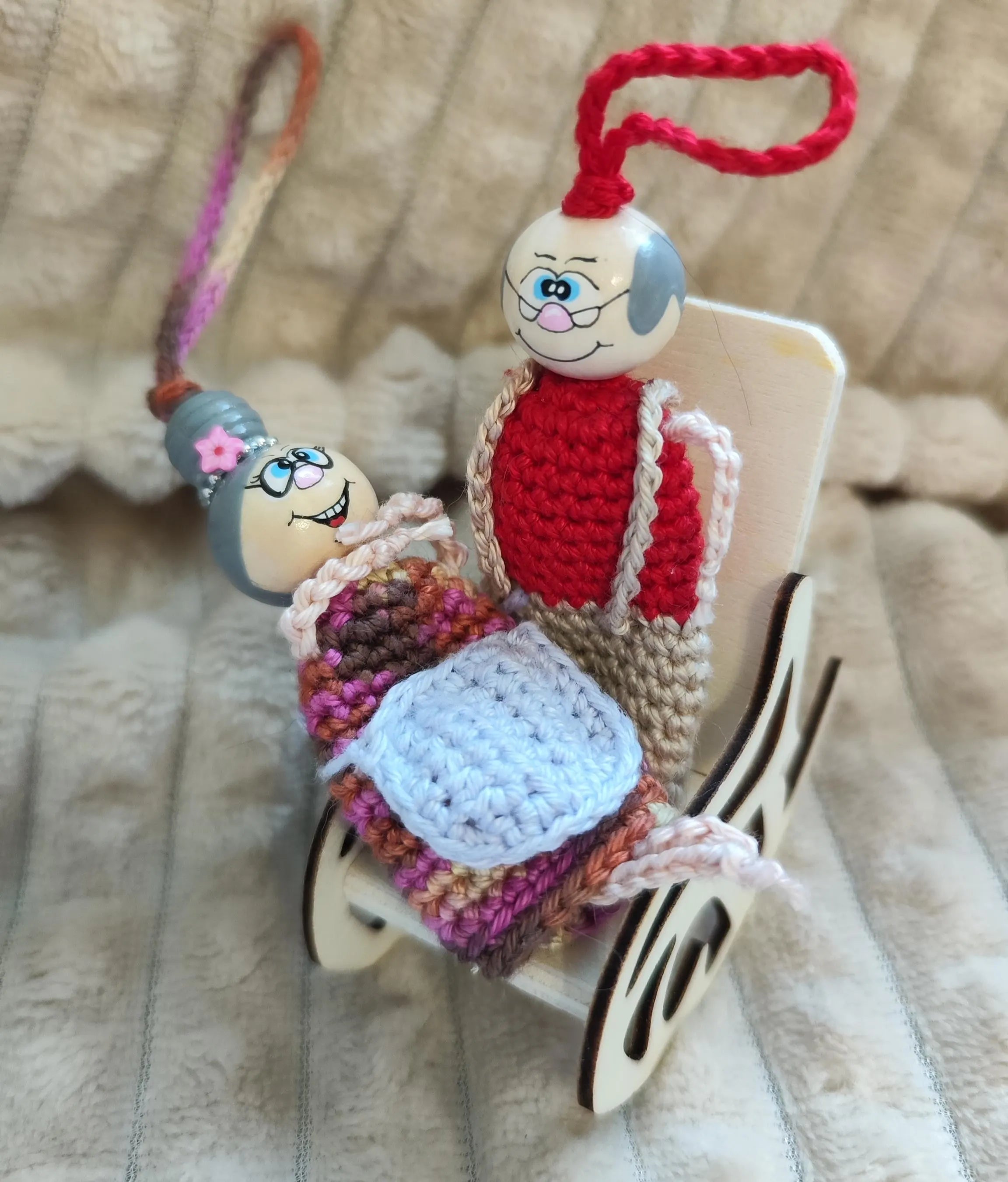 🧶 Worry Worms Grandma &amp; Grandpa – A touch of grandparent love to hold on to — Grandma dark pink