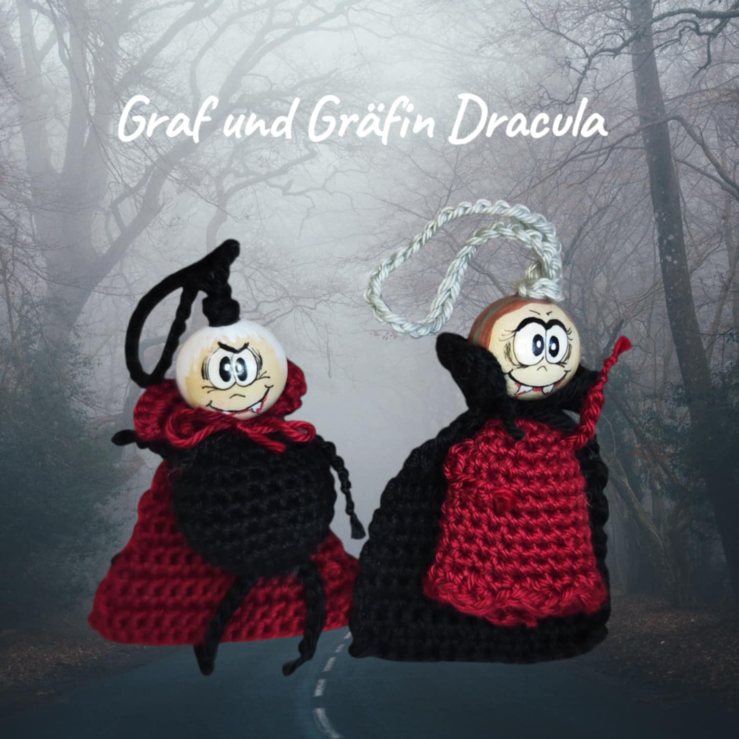 🦇 Häkelanleitung „Graf & Gräfin Dracula“ – bissig gut gehäkelt! (PDF) 🦇