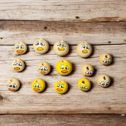 Küken (2 cm oder 2,5 cm) – Handbemalte Holzperlen