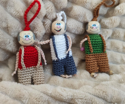 🧶 Worry Worms Grandma &amp; Grandpa – A touch of grandparent love to hold on to — Grandma dark pink