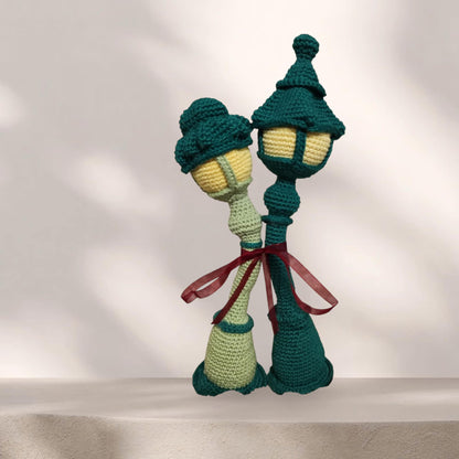 Liebende Lampen gehäkeltes Liebespaar Dekoration