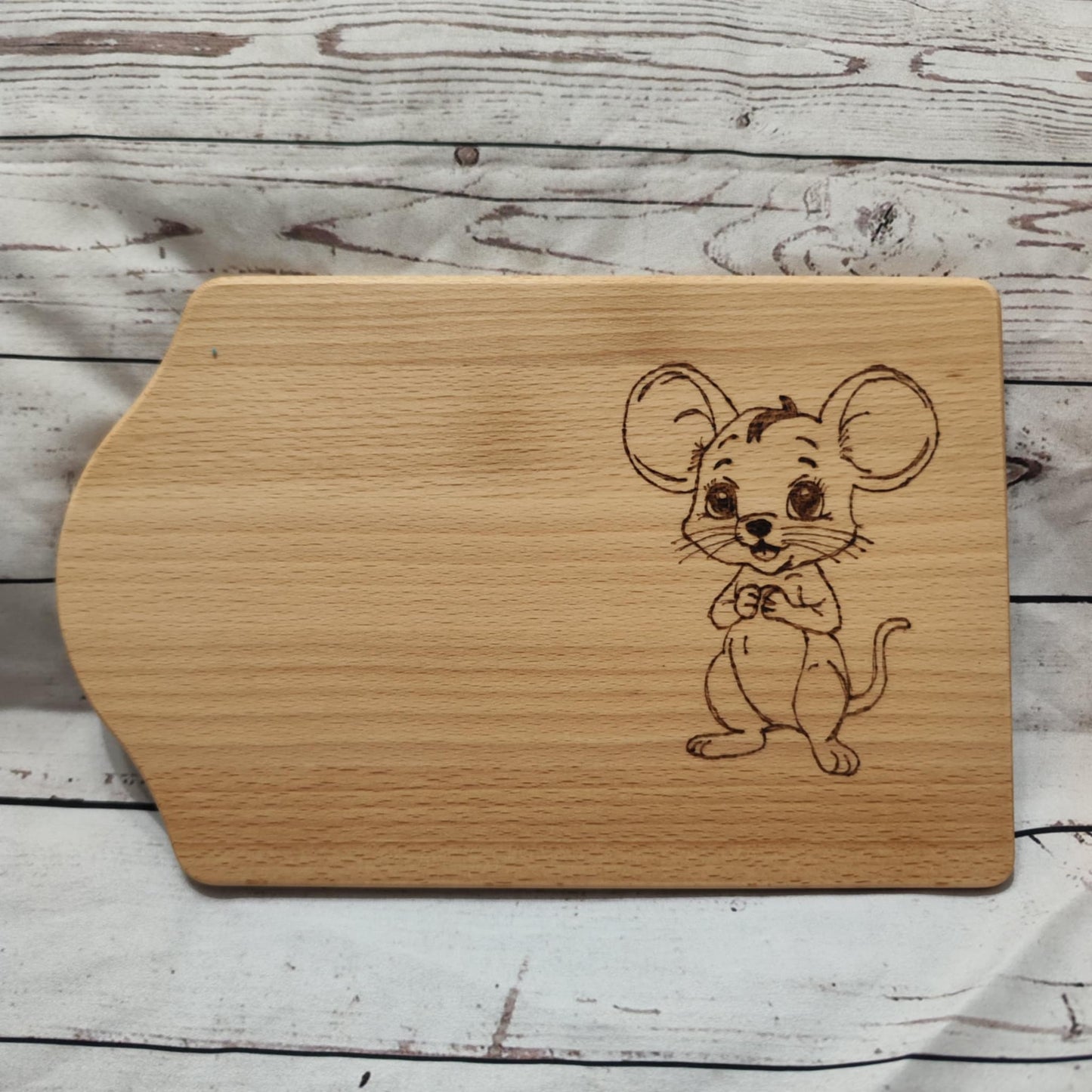 Jausenbrett aus Buchenholz mit Brandmalerei – Variante A (25x16 cm)