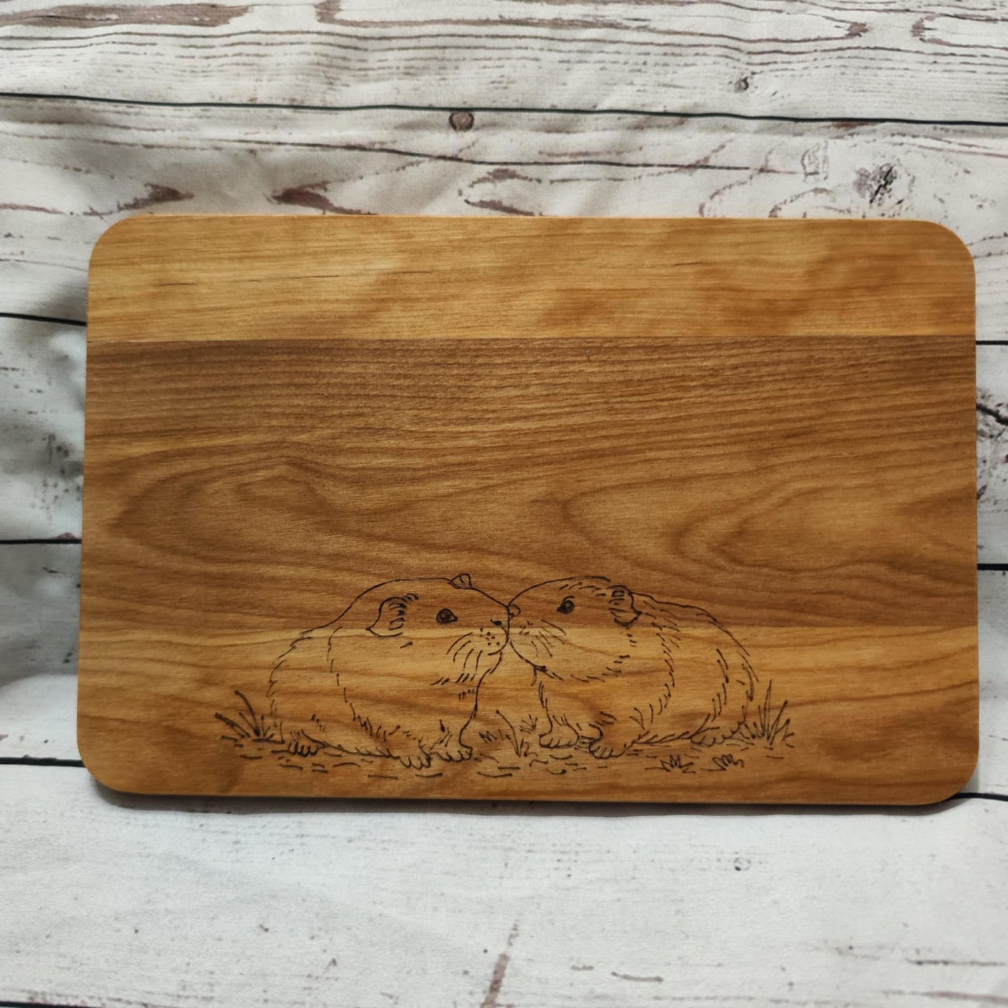 Jausenbrett aus Birkenholz mit Brandmalerei – Variante B (23x15 cm)