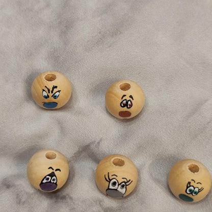 🤪 5er-Set Gesichter mit bunter Nase – frech, farbig & handbemalt