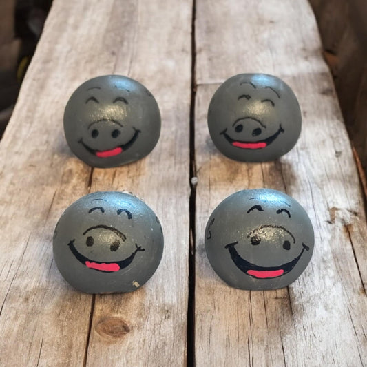 Nilpferd Hippo (2 cm oder 2,5 cm) – Handbemalte Holzperlen