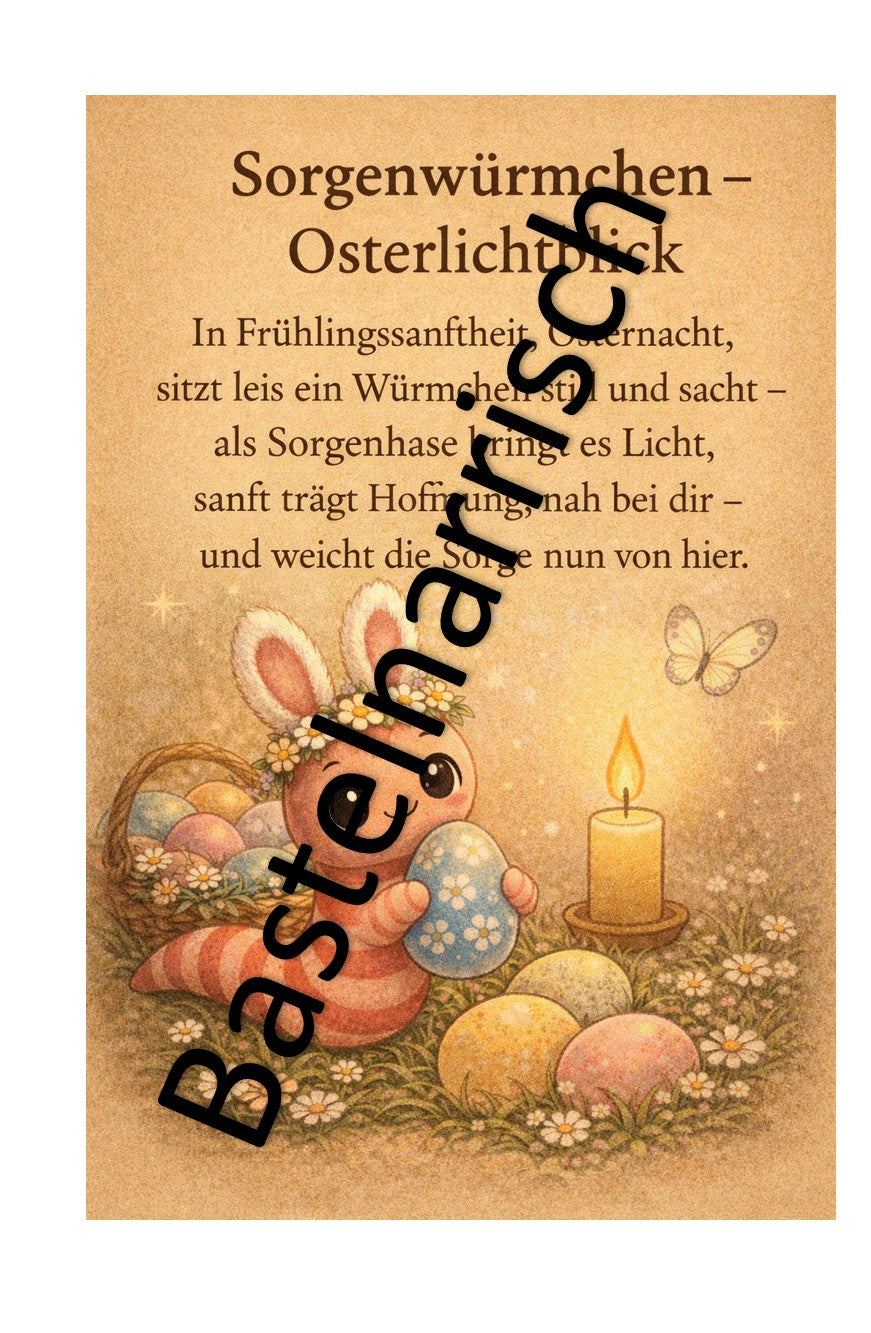 Spruchkärtchen für dein Sorgenwürmchen – Osterlichtblick-Edition 🕯️