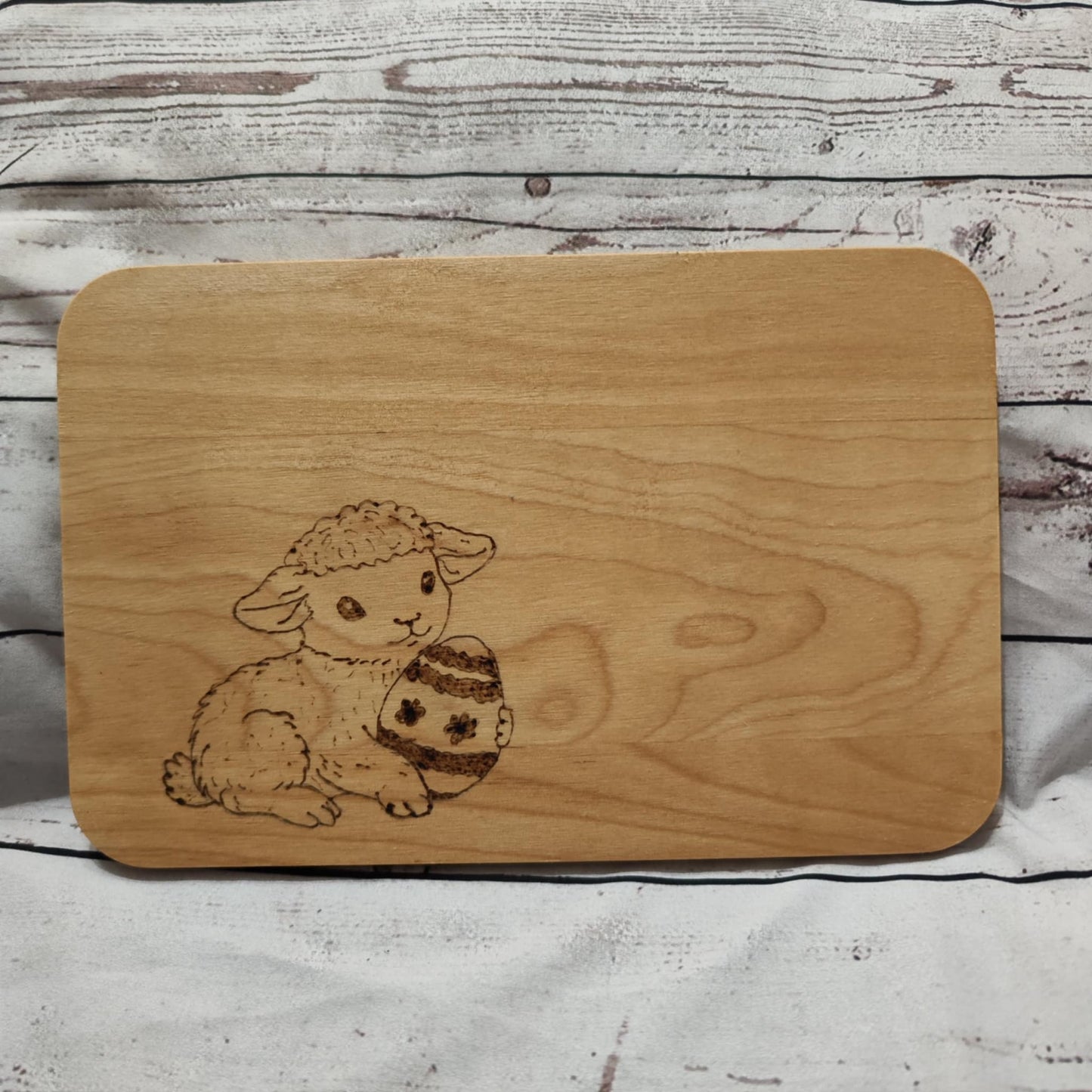 Jausenbrett aus Birkenholz mit Brandmalerei – Variante B (23x15 cm)