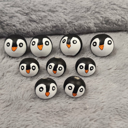 Pinguin – Handbemalte Holzköpfchen | 2 cm oder 2,5 cm | Bastelbedarf & Sorgenwürmchen