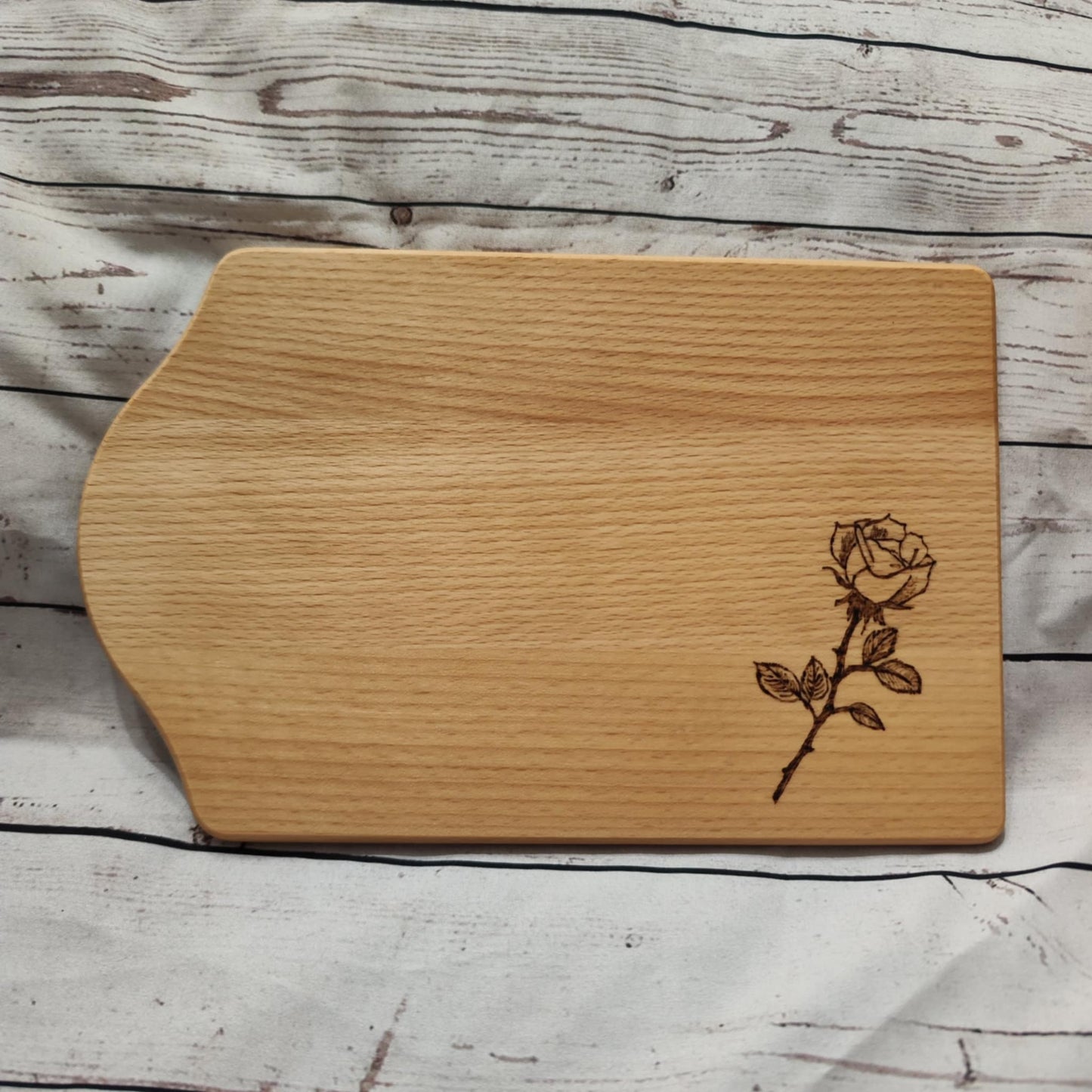 Jausenbrett aus Buchenholz mit Brandmalerei – Variante A (25x16 cm)