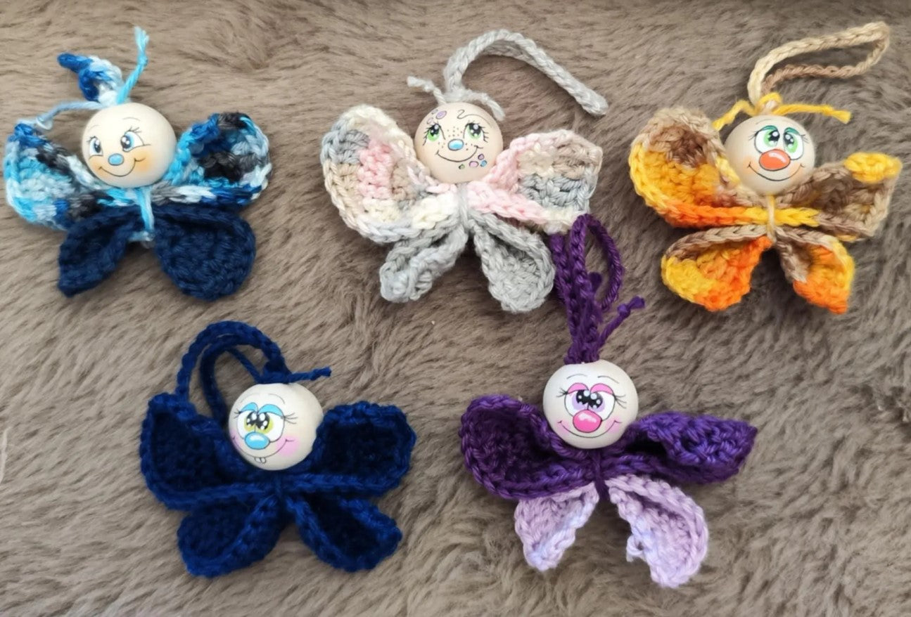 🦋 Flatterlinge – 5 Sorgenwürmchen mit Schmetterlingsflügeln