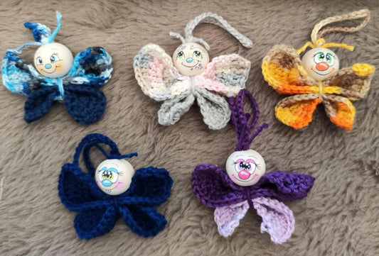 🦋 Flatterlinge – 5 Sorgenwürmchen mit Schmetterlingsflügeln