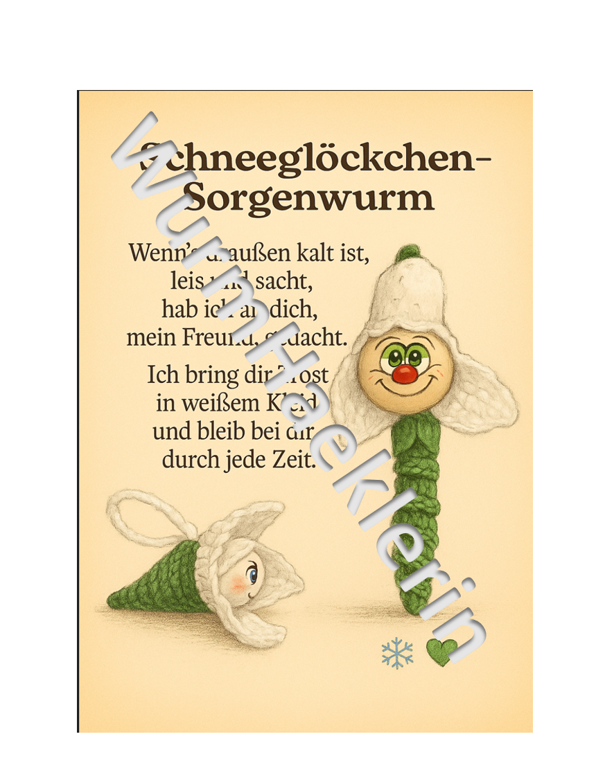 Snowdrop Worry Worm Cards
