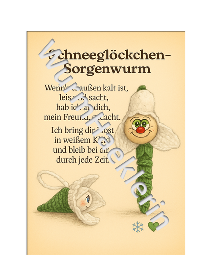 Snowdrop Worry Worm Cards