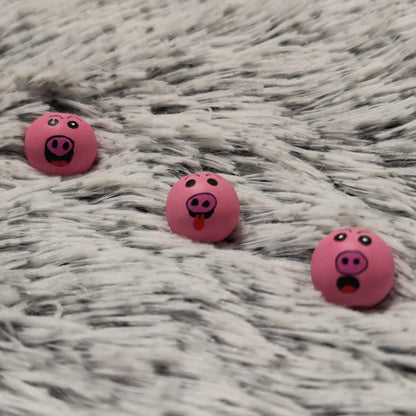 3er-Set Schweinchen – handbemalte Glücks-Holzköpfchen, 2 cm