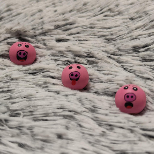 3er-Set Schweinchen – handbemalte Glücks-Holzköpfchen, 2 cm