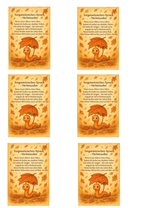 Autumn Worry Worms Card No. 1