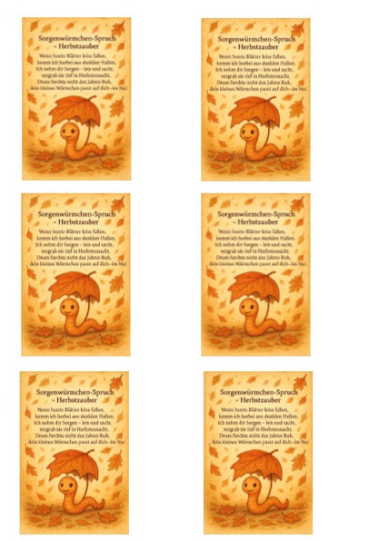 Autumn Worry Worms Card No. 1