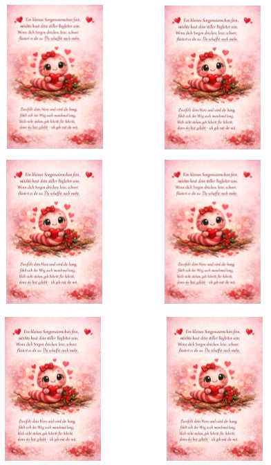 Spruchkärtchen für dein Sorgenwürmchen – Valentinstag-Edition 💝