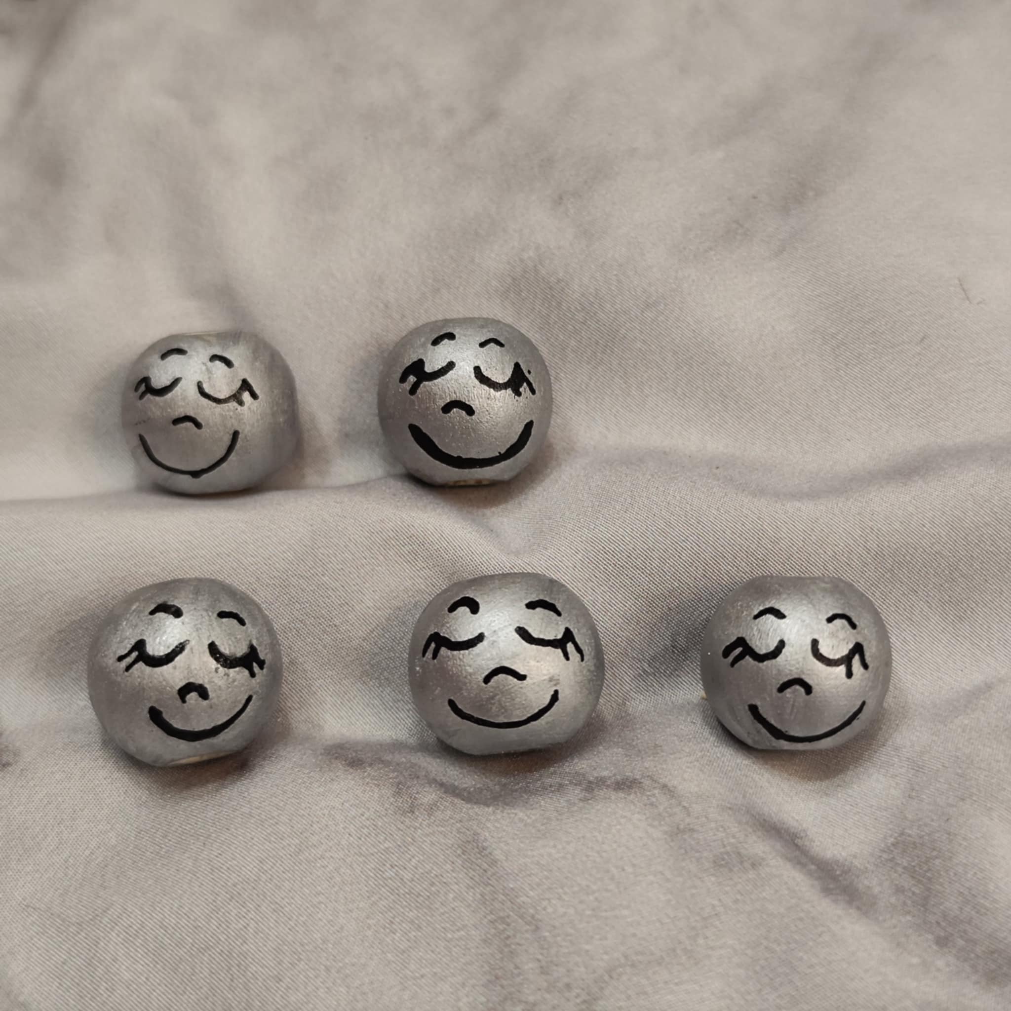 🩶 5er-Set Silberköpfchen – schlicht, edel & handbemalt