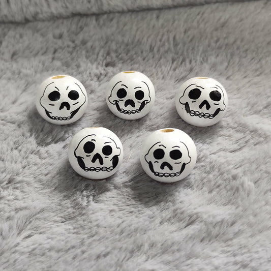 Totenkopf – Handbemalte Holzköpfchen | 2 cm & 2,5 cm | Für alle die auf der dunklen Seite basteln