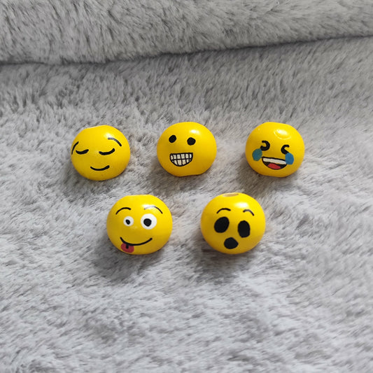 Smileys – Handbemalte Holzköpfchen | 2 cm & 2,5 cm | Dein Lieblingsemoji als Holzköpfchen