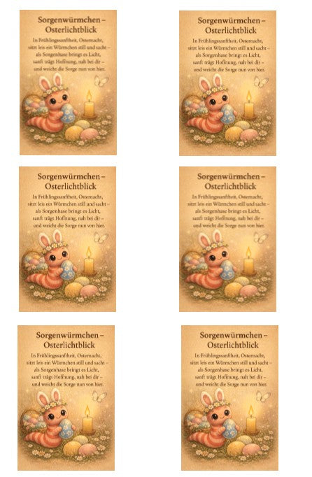 Spruchkärtchen für dein Sorgenwürmchen – Osterlichtblick-Edition 🕯️